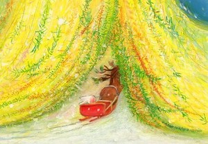 ポストカード イラスト アンドレ・ダーハン「うさぎのクリスマス」