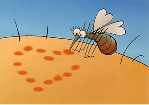 ポストカード イラスト フィンランドの蚊シリーズ「ア イ シ テ ル」