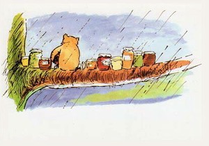 Postcard Rainy Day Pooh