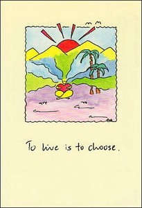 ポストカード イラスト スタティックス「生きるためには、選択することです」
