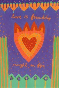 ポストカード イラスト スタティックス「愛は友情に火をつける」