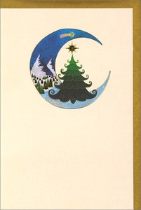 グリーティングカード クリスマス「月が映すクリスマス」メッセージカード