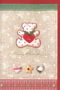 グリーティングカード クリスマス「くま」メッセージカード用紙1枚