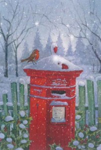 グリーティングカード クリスマス「鳥とポスト」メッセージカード