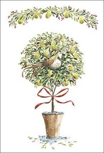 グリーティングカード クリスマス「木の実と小鳥」メッセージカード
