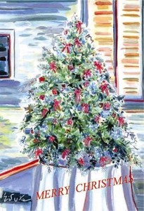 グリーティングカード クリスマス「クリスマスツリー」メッセージカード無地の用紙1枚