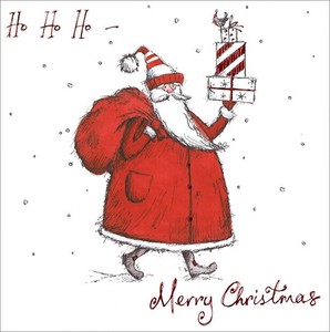 グリーティングカード クリスマス「プレゼントを運ぶサンタクロース」メッセージカード