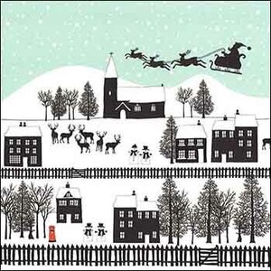 ミニグリーティングカード クリスマス「クリスマスの街」メッセージカード