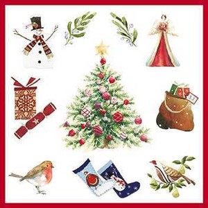 グリーティングカード クリスマス「クリスマスアイコン」メッセージカード鳥