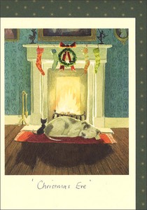 グリーティングカード クリスマス「クリスマスイブ」メッセージカード犬 猫