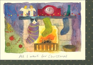 グリーティングカード クリスマス「クリスマスに欲しいもの」メッセージカード猫