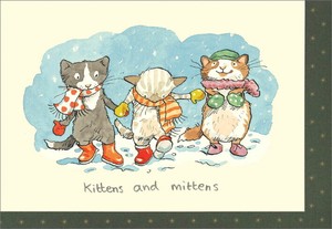 グリーティングカード クリスマス「キトン ミトン」メッセージカード猫