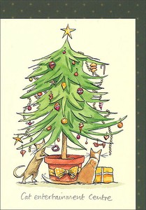 グリーティングカード クリスマス「猫の遊び場」メッセージカード猫