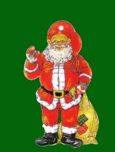 ミニオーナメントカード クリスマス「サンタクロース」メッセージカード紐付き