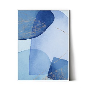 ミニポスター【ブルー04】 北欧　ワントーン　空　海　青　夏　涼しいポスター
