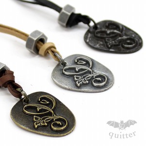 Leather Chain Necklace Stamp 3-colors Made in Japan