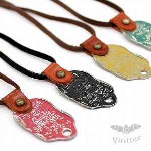 Leather Chain Necklace Antique M Made in Japan