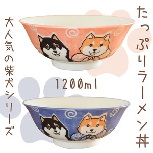 Mino ware Donburi Bowl Shiba Dog Pottery Ramen Bowl Made in Japan