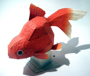 51　金魚赤　ペーパークラフト型紙