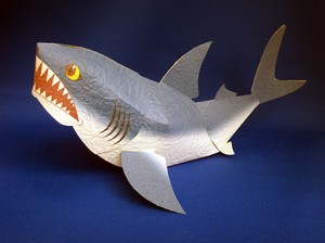55　サメ　ペーパークラフト型紙