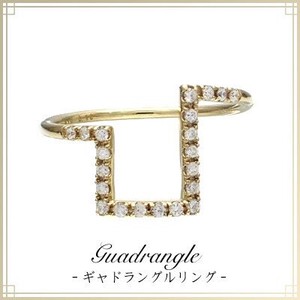 【 K10YG・PG・WG】ホワイトダイヤ ギャドラングルリング