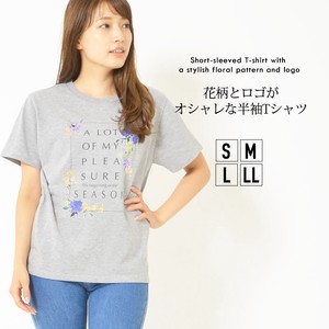 T-shirt Design Crew Neck T-Shirt Floral Pattern Tops L Ladies' Simple