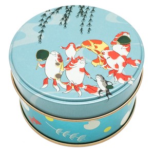 【国産原料】絢爛茶缶　金魚　ブレンド茶　和柄、ギフト、おしゃれ缶