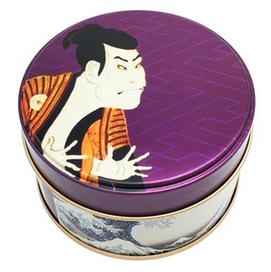 【国産原料】絢爛茶缶　写楽　ブレンド茶　和柄、ギフト、おしゃれ缶