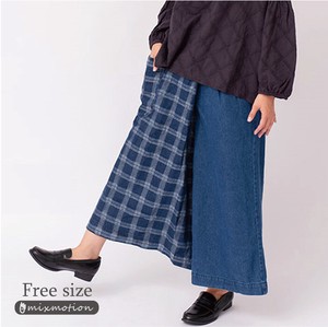 Full-Length Pant Cropped Waist Denim Wide Pants Ladies' M