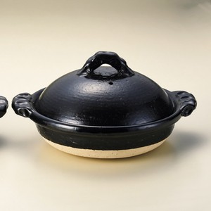 黒釉9.0黒切立鍋（信楽焼）