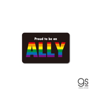 サテンシール 布地に貼れるシール Proud to be an ALLEY アライ 使い捨て ジェンダー LGBT STN011