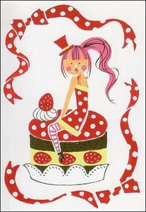 ポストカード イラスト 酒井絹恵/ファンタジア「カップケーキ」