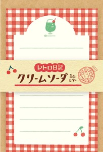Furukawa Shiko Letter set Retro Diary Cream Soda Check Mini Letter Sets