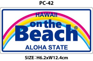 オンザビーチ on the Beach 【 ステッカー / ライセンスプレート / HAWAII 】 シール PC-S42