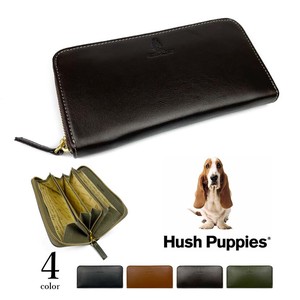 全4色 Hush Puppies ハッシュパピー リアルレザー ラウンドファスナー 長財布 ウォレット 本革(hp0610)