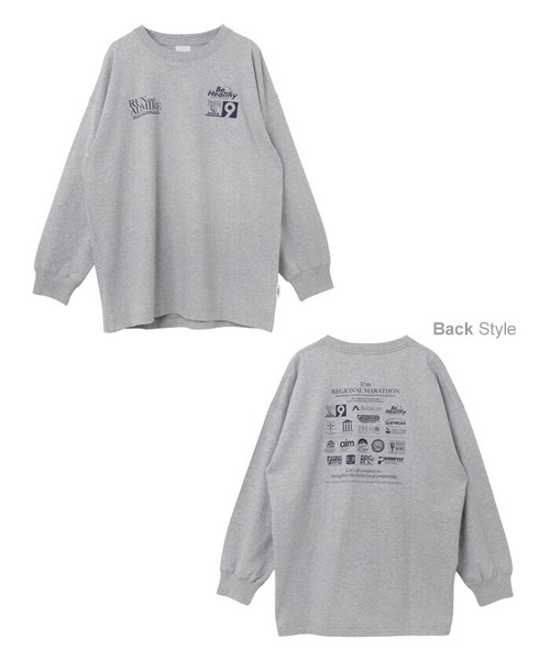 企業ロゴ プリント 長袖 Tシャツ