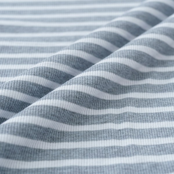 ガーゼフライスボーダー柄タートル長袖Tシャツ