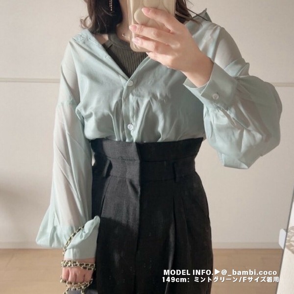 脇リボン結び シアーシャツ ST/No.27261