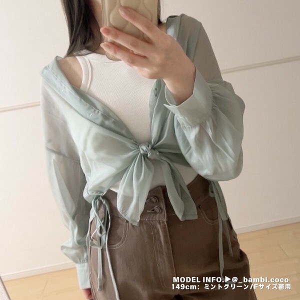 脇リボン結び シアーシャツ ST/No.27261