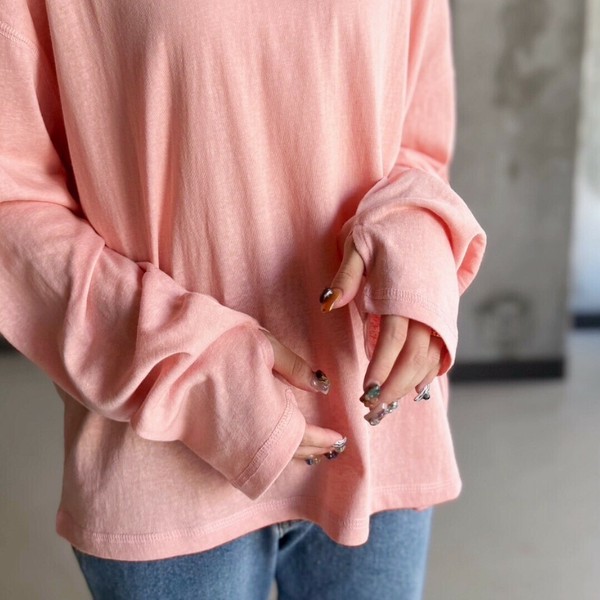 【2025秋冬新作】オーバーサイズシアーロンT フィンガーホール