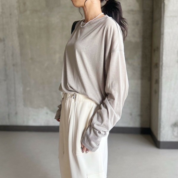 【2025秋冬新作】オーバーサイズシアーロンT フィンガーホール