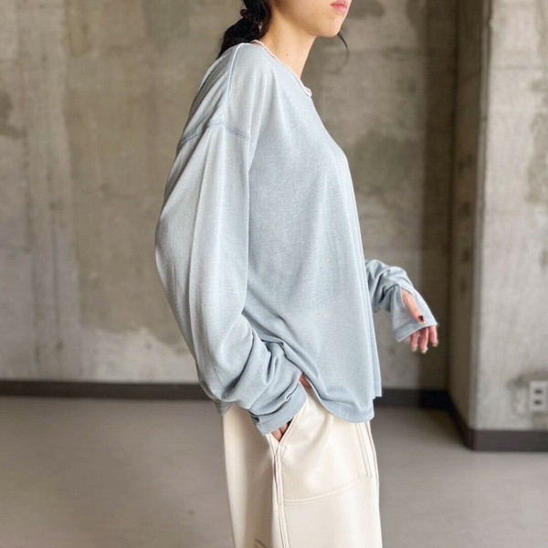 【2025秋冬新作】オーバーサイズシアーロンT フィンガーホール