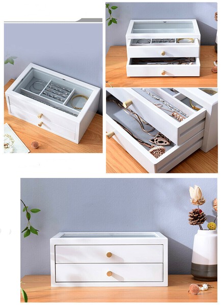 2層大容量ジュエリーボックス0428#STL172