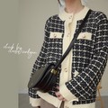 Checkered Knitted Cardigan