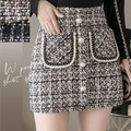 Fancy Tweed Double Pocket Mini Skirt 2022