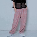 Full-Length Pant Bottoms Printed Tuck Pants Ladies 2024 Spring/Summer