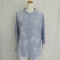Button Shirt/Blouse Shirtwaist Floral Pattern