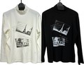 Pre-order T-shirt High-Neck Printed Cut-and-sew 2-colors Made in Japan