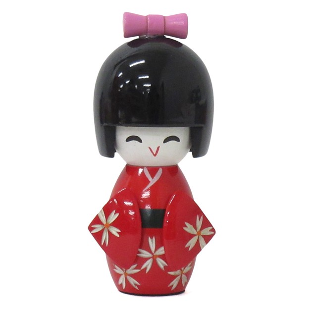 D DOLITY 12inch Japanese Kimono Ninja Doll Kokeshi Handicraft Home Decoration Black Clothes 