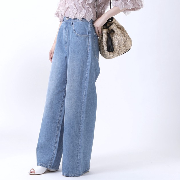 Denim Full-Length Pant Denim Wide Pants | Import Japanese products at ...